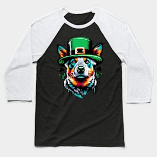 Australian Cattle Dog Revels in Saint Patrick's Day Baseball T-Shirt